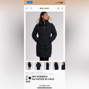 Pajar Women's Black Puffer Jacket with Fur Trim